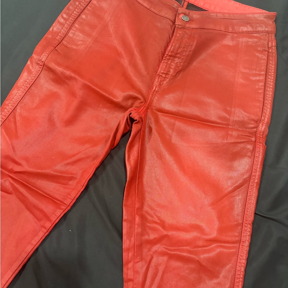Diesel Faux Leather Red Pants
